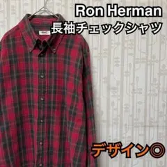 Ron Herman　ロンハーマン　長袖チェックシャツ　古着　XS　赤　BD　服