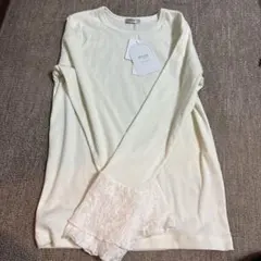 新品☆mysa closet☆袖重ねレース☆長袖トップス☆M