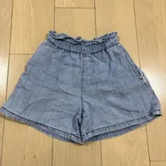 GU デニム風フリルウエスト半ズボン 130