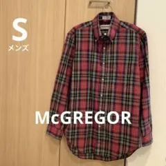 McGREGOR シャツ　チェック　色鮮やか　赤　薄手