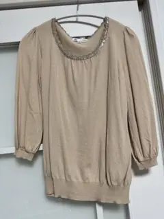 MICHEL KLEIN べージュ　薄手ニット