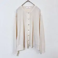 イディット　IEDIT　カーディガン　レディースM　ベージュ色系　スナップボタン