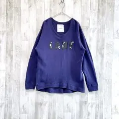 リリーブラウン　トップス　トレーナー　長袖　ダークネイビー　綿100% ゆったりのサムネイル