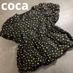 coca 花柄 スクエアネック パフスリーブ ブラウス