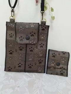 倉敷畳縁 肉球スマホショルダー カードケースセット 超軽量