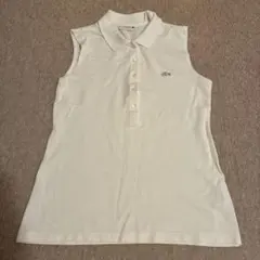 LACOSTE ノースリーブ ポロシャツ ホワイト 34