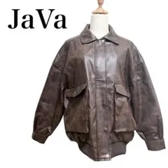 美品 JaVaジャバ コラボ 高見え　フェイクレザーヴィンテージオーバーブルゾンのサムネイル