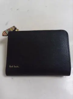 新品箱付き【ポールスミス】レザー マルチカラーロゴ 三つ折り財布 黒