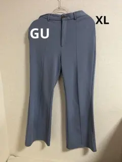 GU フレアスラックス パンツ センタープレス ブルー XL