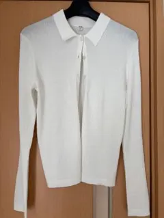 【UNIQLO】メリノリブポロカーディガンL