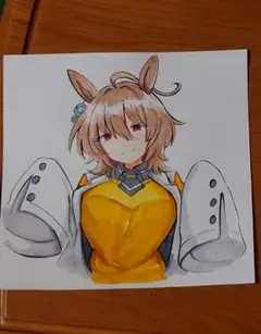 ウマ娘　アグネスタキオン　ファンアート　手描きイラスト