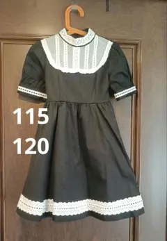 黒　120 ドレス　入学式　卒園式　発表会　ワンピース　メイド服　フォーマル