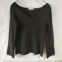 PROPORTION BODY DRESSING 長袖ニット　レース　黒　M