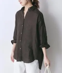 Spick & Span 80リネンカシュクールビッグシャツのサムネイル