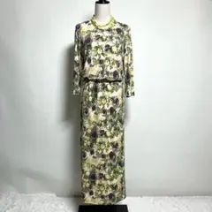 ミカレディ ニットスーツ セットアップ カーディガン ロングスカート 花柄