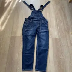 ダークブルー サロペット 裏微起毛　美品