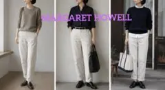 マーガレットハウエル コットンリネン トラウザーズ パンツ M 白系のサムネイル