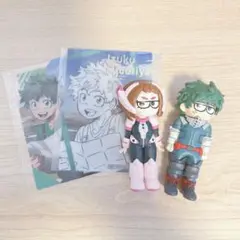 ヒーロープラザ　ジロリ　フィギュア　緑谷　(デク) お茶子　+クリアカード2種