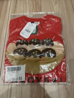 ★タグ付き★CHEEK ROOM チークルームたこ焼きTシャツ レッド 90cmのサムネイル