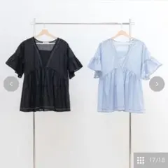 しまむら hina × keiko レディース シャツ ブラウス ブルーのサムネイル