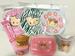 日焼けキティ 保存容器 メラミンプレート メラミンコップ お箸 ヒョウ柄 豹柄のサムネイル