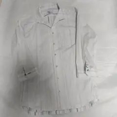 NICOLE CLUB FOR MEN 七分袖シャツ ホワイト　ストライプ　美品