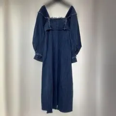 Herlipto Eze Puff-Sleeve Denim Dress S - メルカリ