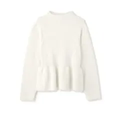 プロポーションボディドレッシング　ペプラムバックボタンニット