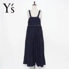 美品 Y's デニムライクオールインワン 紺 サイズ2*HD1334