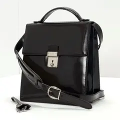 グッチ　ハンドバッグ　ショルダー　2way　パテントレザー　ダークブラウン