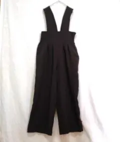 w closet ブラック ワイドパンツサロペット オールインワン　Fのサムネイル