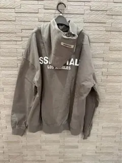 ESSENTIALS グレー フード付きトレーナー