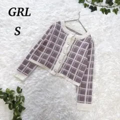 GRL チェック柄ニットカーディガン S レディース 羽織
