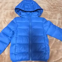青いフード付きダウンコート 90～100cm