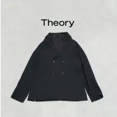 Theory　セオリー　ダブルプレスト　ジャケット　ウール混　黒　38　日本製