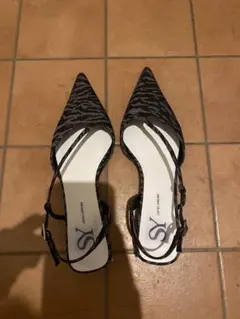 SY レオパード柄 ストラップ付きハイヒール