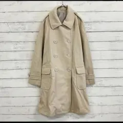 ユニクロ L クリーム色 ウール アンゴラ ロングコート 上品 通勤 綺麗✨秋冬