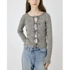 MOUSSY マウジー front ribbon トップス ニット