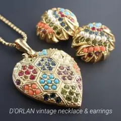 【2点セット】D’ORLAN ドーラン ネックレス マルチカラー ヴィンテージ