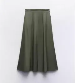 新品未使用品 ZARA レイヤーミディ丈スカート ライトカーキ S