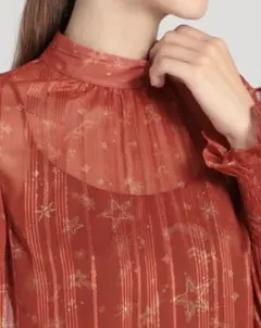 新品・未使用 タグ付き theoryluxe スタープリントシアーブラウス