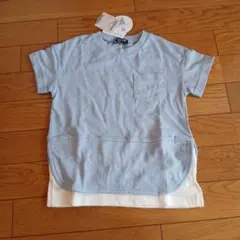 LB CLUB 水色 ポケット付き Tシャツ 100のサムネイル