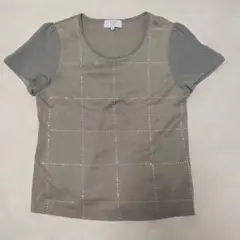 ラインストーン カットソー 半袖