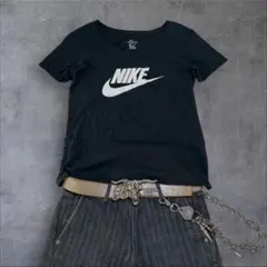 00s【nike】logo tech tee/y2k/swag/チビT/短丈◎