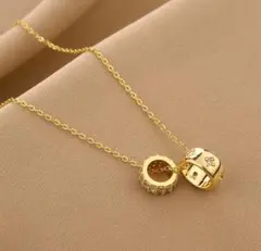 サージカルステンレス 【爆売れ】トゥーリング✨czダイヤネックレス 金アレ