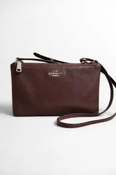 【美品】COACH ショルダーウォレット スマホショルダー 本革 ブラウン 正規