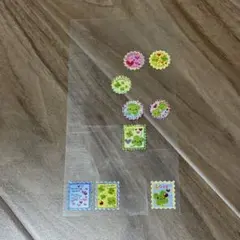 平成レトロ　クローバー　切手風シール