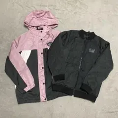 ラブトキシック　ウインドブレーカーと中綿入ブルゾンセット　160 ピンク　黒