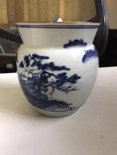 水指　茶道具　時代茶道表千家裏千家絵付け陶器骨董茶道具和風インテリア置物花器壺