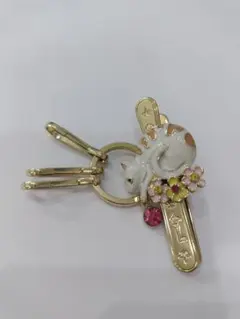 3carat バッグキークリップ 猫モチーフ ゴールド